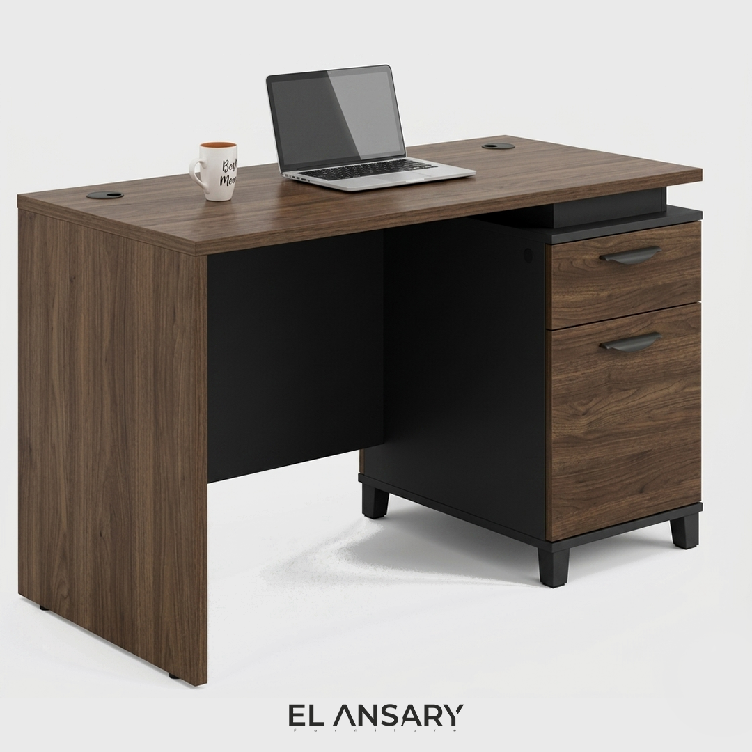 Walnut Obsidian Compact Desk